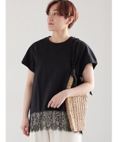Te chichi 【接触冷感/マシンウォッシャブル】レースヘムTシャツ《2026 SUMMER LOOK item》