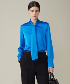 ICB 【洗える】 ヴィンテージストレッチサテン ブラウス