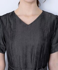 Tiaclasse L デニムフレアワンピース