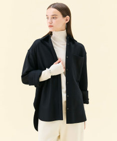 BEIGE， MONTAIGNE / ウールオーバーサイズシャツ Black