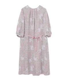 DAKS ボタニカルプリント七分袖ワンピース