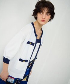 GRACE CONTINENTAL 配色ニットカーディガン