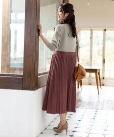 Tiaclasse L 【洗える】1枚で着映えするプリーツニットワンピース