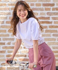 ANY SIS 【汗ジミ防止・UVケア】アーモンドスリーブ カットソー