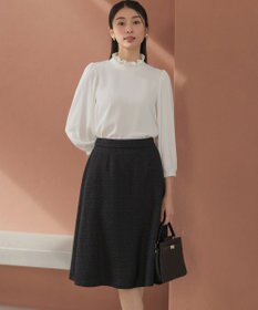 組曲 【KUMIKYOKU NAVY】ラメループモールツイード フレアスカート