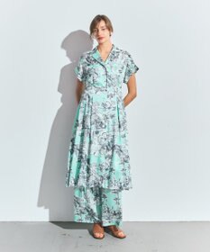 GRACE CONTINENTAL リゾートプリントツイルドレス