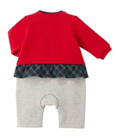 MIKI HOUSE HOT BISCUITS 【70-80cm】カーディガン重ね着風 7分丈カバーオール