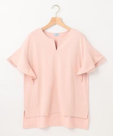 組曲 S 【汗ジミ防止・撥水】GIZAプレーティング天竺袖フリル カットソー