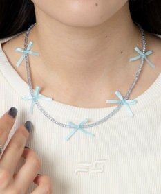 WEGO Lビーズサテンリボンネックレス