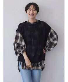 AMERICAN HOLIC ＳＥＴ　ボリュームスリーブシャツ＋ニットベスト