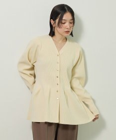 Green Parks 金釦ペプラムニットカーディガン