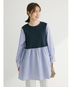 Green Parks リブドッキングカットソーボリュームチュニック