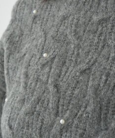 earth music&ecology パール＆ケーブルニットプルオーバー