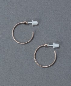 Phoebe 〈金属アレルギー対応〉ファインスレッドフープセラミックポストピアス シンプル/フープピアス