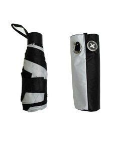 +RING UNISEX プラスリング 晴雨兼用 簡単開閉式折傘  BLK×GRY T1338