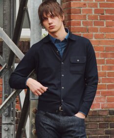 JOSEPH ABBOUD 【チクチクしない/イージーケア/3シーズン対応/サスティナブル】SNOWY  シャツカーディガン ネイビー系