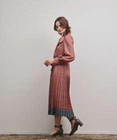 GRACE CONTINENTAL バイカラーチェックプリントワンピース