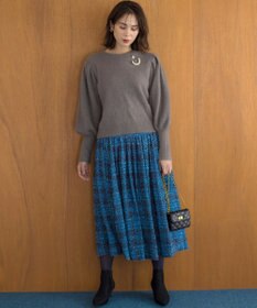 組曲 L 【WEB限定】フラッフィーファー パフスリーブニット