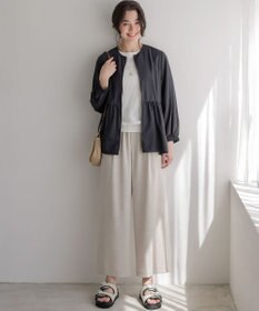 組曲 ライトリネンライクイージーワイド パンツ