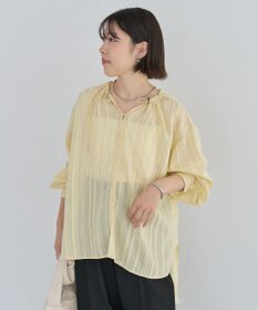 Green Parks ドロストネックシアーストライプチュニック