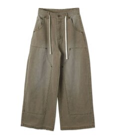 WEGO ヴィンテージウォッシュダックダブルニーバギーパンツ