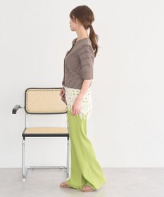 earth music&ecology セルフカットリブフレアパンツ