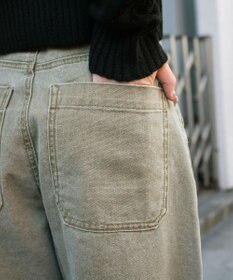 WEGO ヴィンテージウォッシュダックダブルニーバギーパンツ