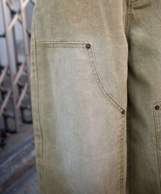 WEGO ヴィンテージウォッシュダックダブルニーバギーパンツ