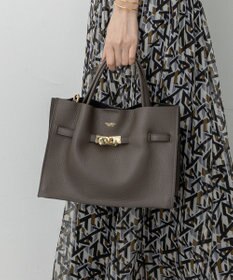 23区 VIOLAd'ORO イタリアンWフェイスレザー トートバッグ ダークブラウン系