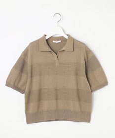 自由区 【洗える】ペーパーブレンドスキッパーポロ ニット