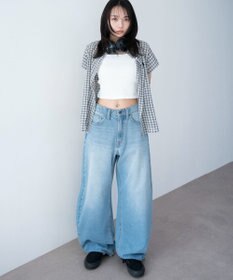 WEGO ワイドカーブデニムパンツ