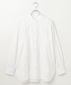 #Newans 【洗濯機可能/シワになりにくい】パネルフリルシャツ