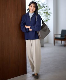 ANY L 【洗濯機可/ストレッチ/ウエストゴム/裏起毛】マルチファンクションストレッチワイドパンツ