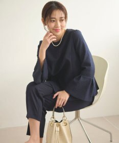 Feroux 【セットアイテム】美シルエット ブラウス×パンツ セットアップ