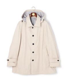 J.PRESS MEN 【KING SIZE】【オンオフ兼用 / ストレッチ / 撥水 / 洗える】トリコット3レイヤーバルマカンショートコート / フードデタッチャブル