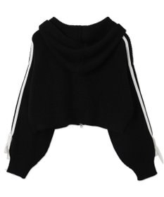 WEGO ラインリボンダブルジップニットパーカー