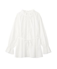 earth music&ecology 【イージーケア】TRキュプラダブルボタンフリルシャツ