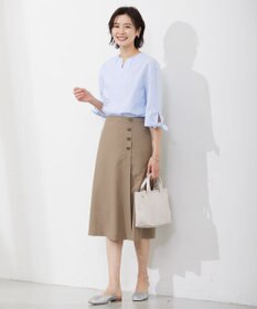 J.PRESS LADIES S 【洗える・吸水】 BEZピンチェック キーネック ブラウス