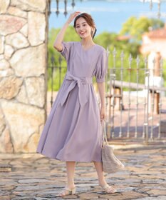 Tiaclasse L 【洗える】パフスリーブワンピース