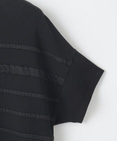 自由区 S 【接触冷感・UVカット・洗える】クレープストレッチボーダー ニット