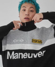 WEGO 【ユニセックス着用ITEM】レーシンググラフィックニットブルゾン