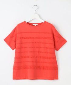 自由区 S 【接触冷感・UVカット・洗える】クレープストレッチボーダー ニット