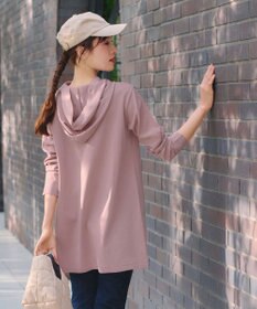 Tiaclasse 【洗える】パールポケット付きニットチュニックパーカー