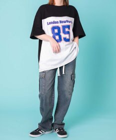 WEGO 【ウエストゴム】ドローコードウオッシュドカーゴデニム