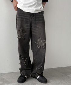 WEGO スターモチーフオーバーダイバギーパンツ