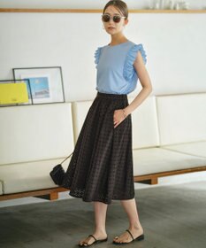 組曲 S 【WEB限定】エンブロイダリーレース フレアスカート