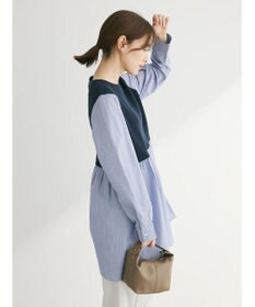 Green Parks リブドッキングカットソーボリュームチュニック