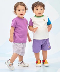 MIKI HOUSE HOT BISCUITS 【80-120cm】撥水素材 ワンポイント 5分丈パンツ