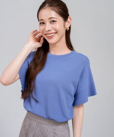 ANY SIS 【アイスタッチ】フレンチスリーブ ニット ブルー