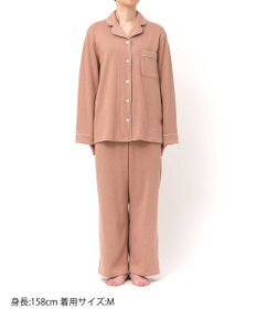 une nana cool 【綿混】ソフトコットンリブ 長袖開襟パジャマ MADE WITH LIBERTY FABRIC